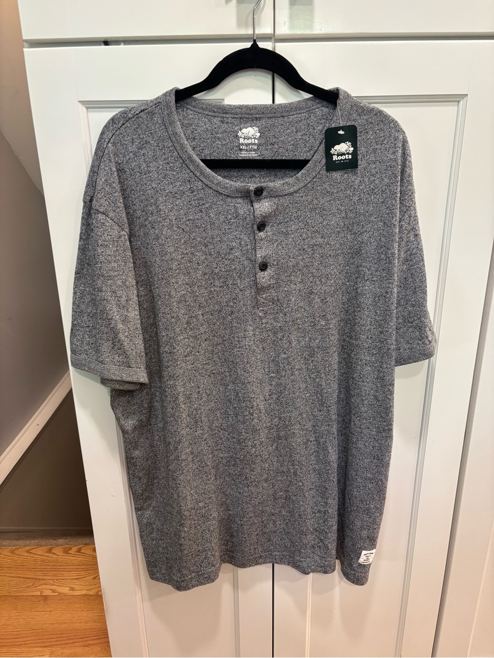 Roots Men's Heather Gray Short Sleeve Henley